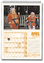 Exempel p en fotokalender som vggalmanacka